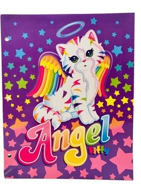 Lisa Frank Chrissy Angel Kitty Collectible 3 Hole Folder Portfolio
